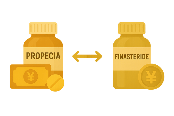 プロペシアとフィナロイドの価格差を示すイメージ