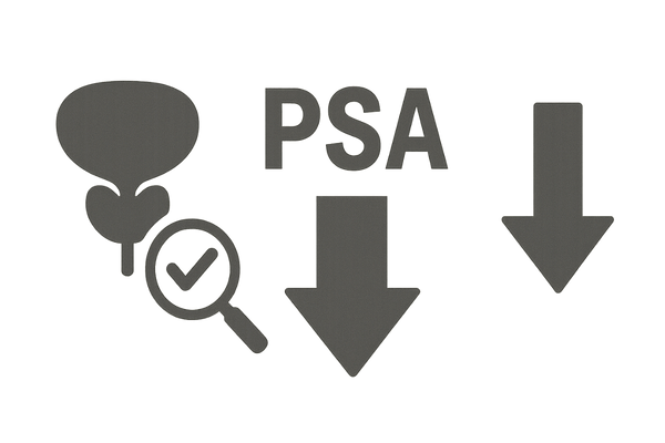 プロペシア服用によるPSA値低下を示すイメージ