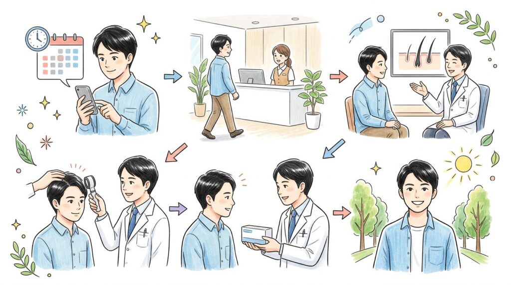 AGA治療を受けるときの流れ